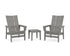 POLYWOOD 3-Piece Modern Grand Upright Adirondack Set in Slate Grey