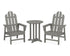 POLYWOOD Long Island 3-Piece Round Bistro Dining Set in Slate Grey