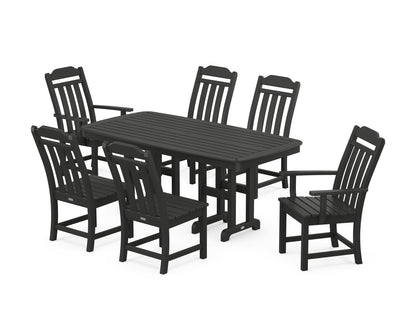 POLYWOOD Cottage 7-Piece Dining Set in Black