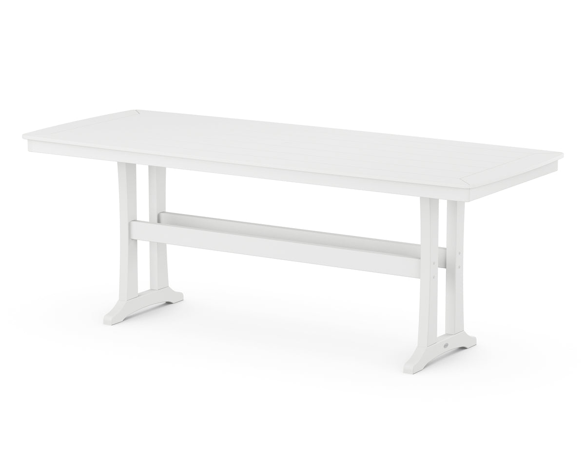 POLYWOOD Nautical Trestle 39" x 97" Counter Table in White