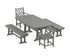 POLYWOOD Chippendale 5-Piece Dining Set with Trestle Legs - 38" x 73" Table in Slate Grey