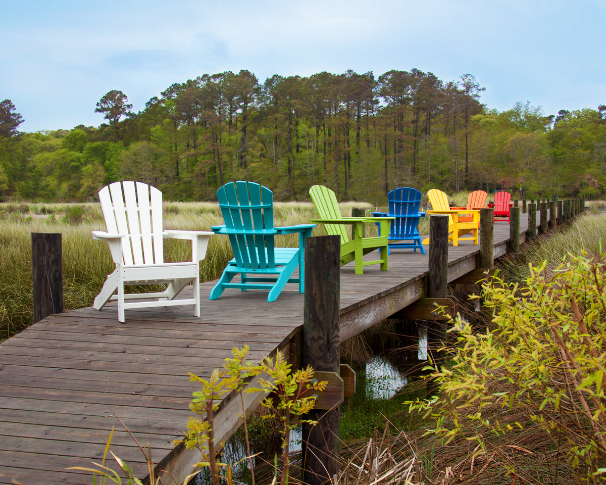 POLYWOOD Palm Coast Adirondack Chair styled outdoors