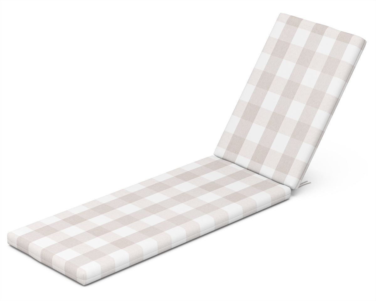 POLYWOOD Chaise Cushion in Buffalo Plaid Dune Burlap