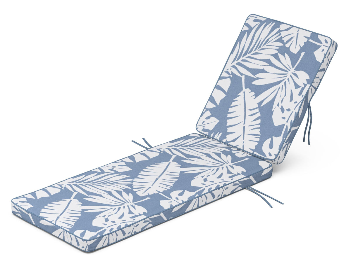 POLYWOOD Acadia Chaise Cushion in Leaf Sky Blue