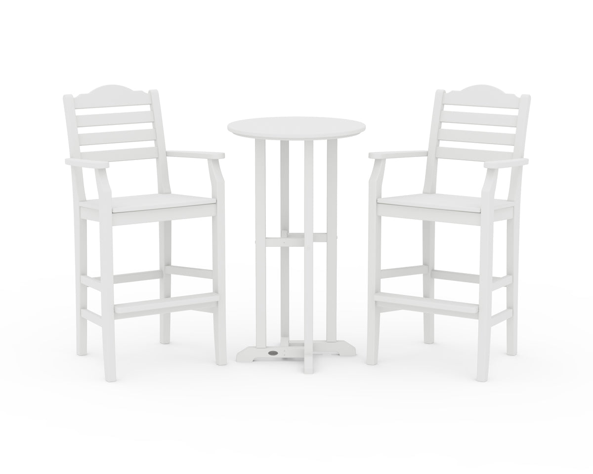 POLYWOOD Savannah 3-Piece Farmhouse Bar Set in White
