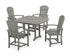 POLYWOOD Palm Coast 5-Piece Dining Set with Trestle Legs - 44" Table in Slate Grey