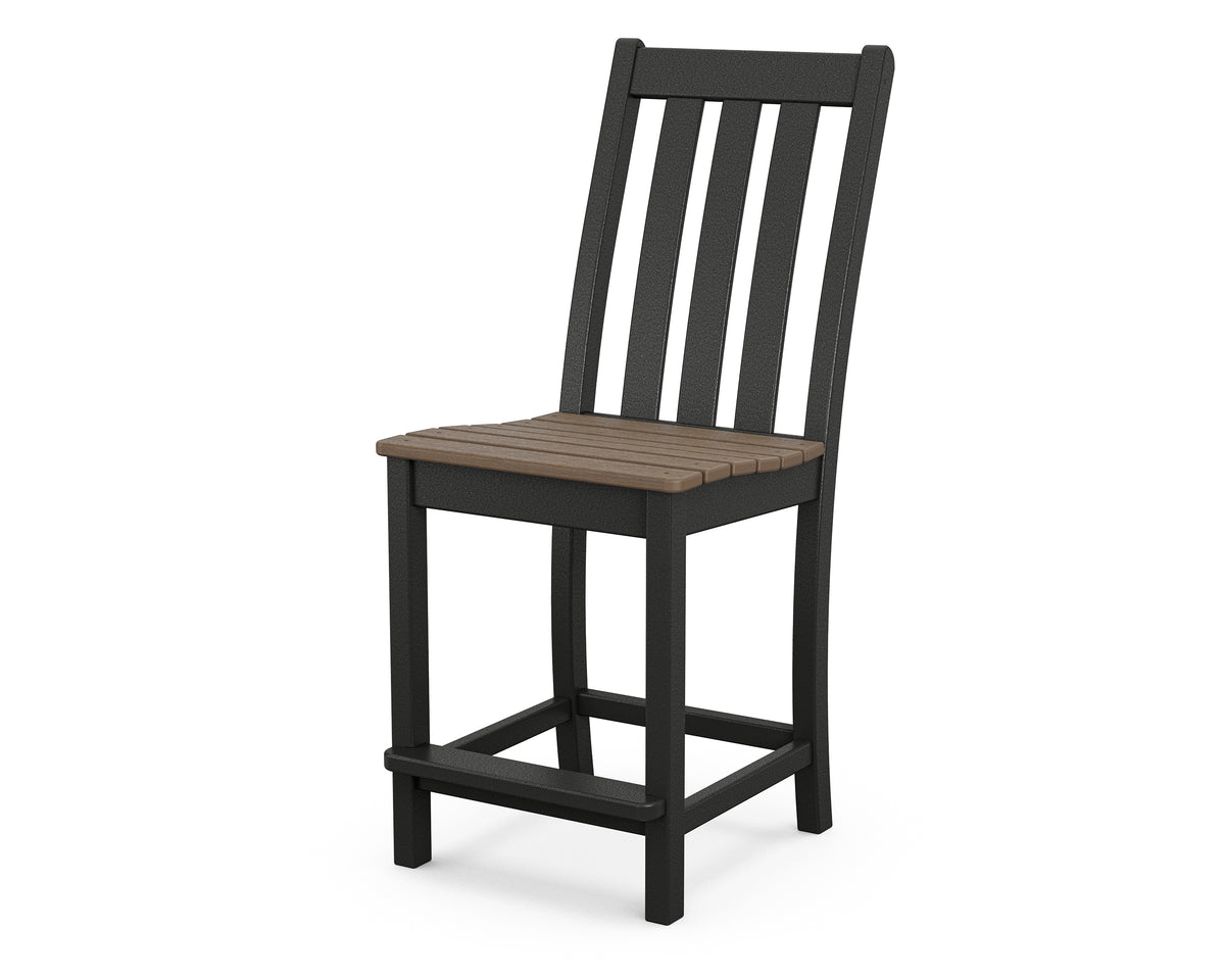 POLYWOOD Vineyard Counter Side Chair in Black / Kona