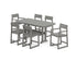 POLYWOOD EDGE 7-Piece Counter Set with Trestle Legs in Slate Grey
