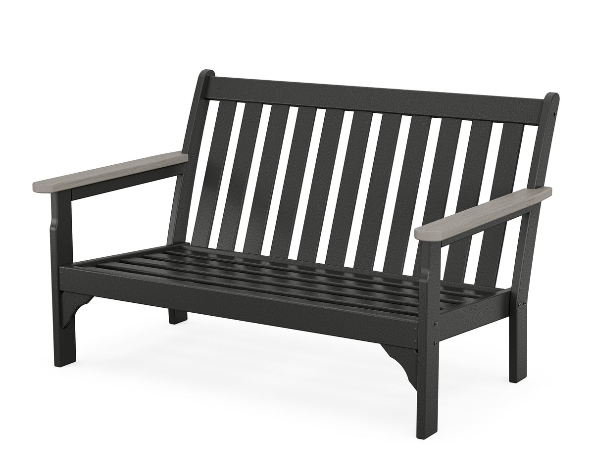 POLYWOOD Vineyard Loveseat Frame in Black / Driftwood