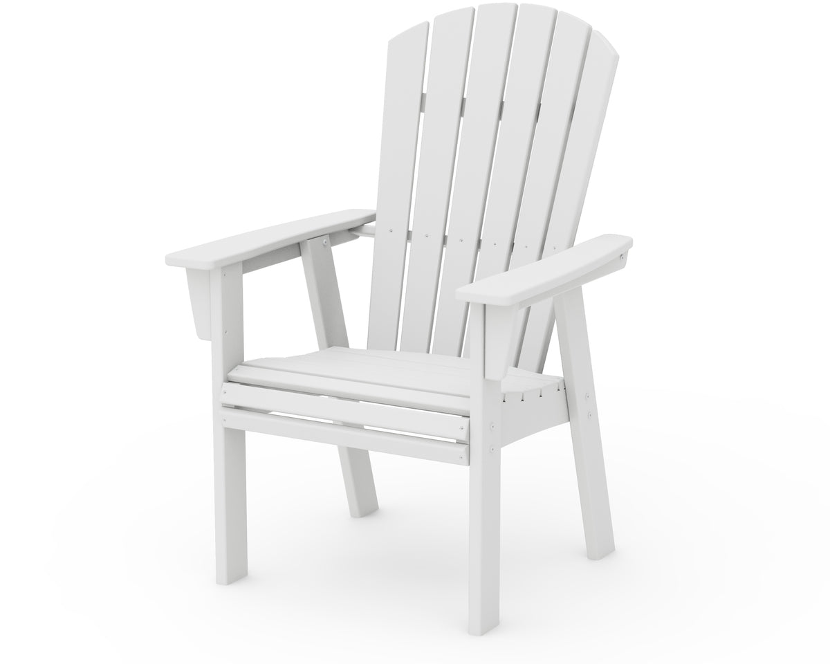 POLYWOOD Nautical Curveback Adirondack Dining Chair in White