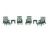 POLYWOOD Wovendale 6-Piece Chaise Set with Arms and Wheels in Green