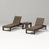 POLYWOOD PW Designer Series Latitude 3-Piece Lounge Chaise Set in Kona