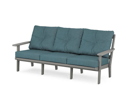 POLYWOOD Prairie Deep Seating Sofa in Slate Grey / Ocean Teal