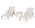 POLYWOOD Captain Chaise 3-Piece Set with Arms in Sand