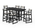 POLYWOOD EDGE Sling 7-Piece Farmhouse Bar Set in Black / Birch