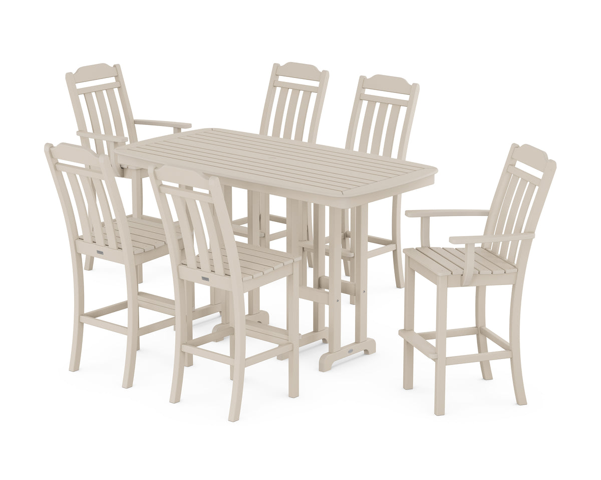 POLYWOOD Cottage 7-Piece Bar Set in Sand