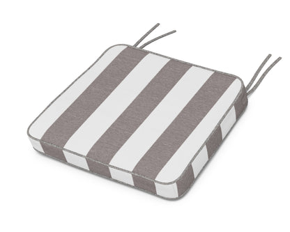 POLYWOOD Chinoiserie Arm Chair Seat Cushion in Cabana Stripe Grey Mist