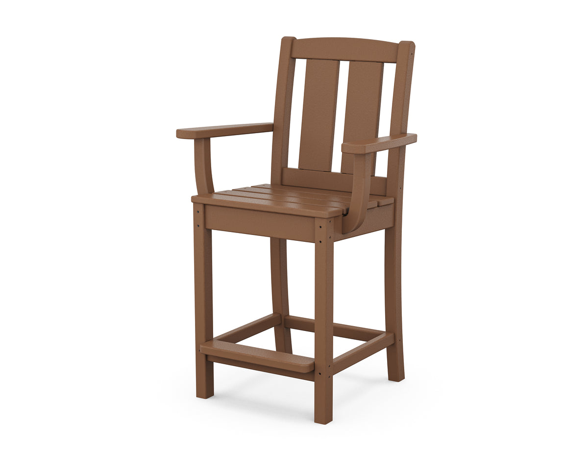 POLYWOOD Mission Counter Arm Chair in Teak