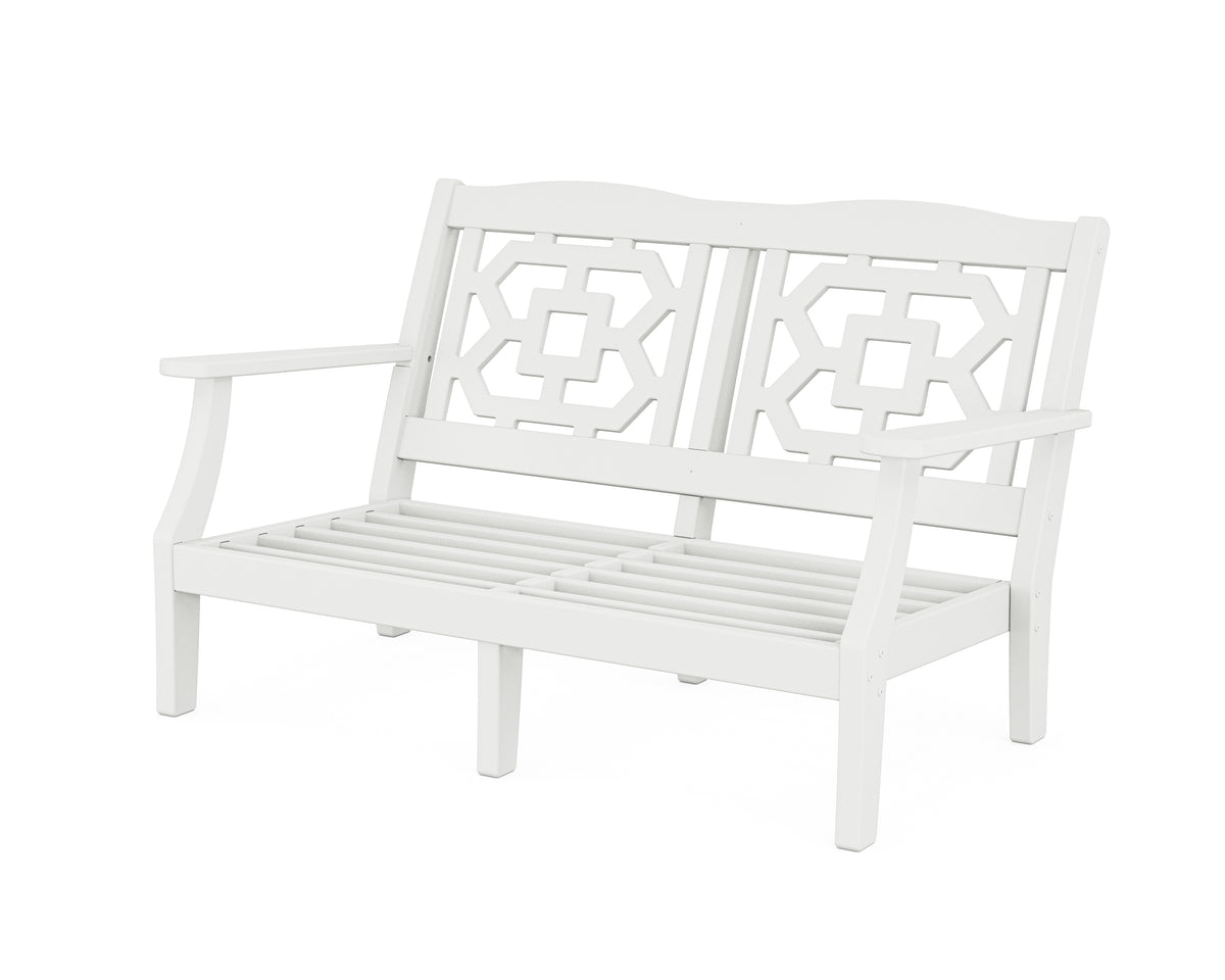 POLYWOOD Chinoiserie Deep Seating Loveseat Frame in White