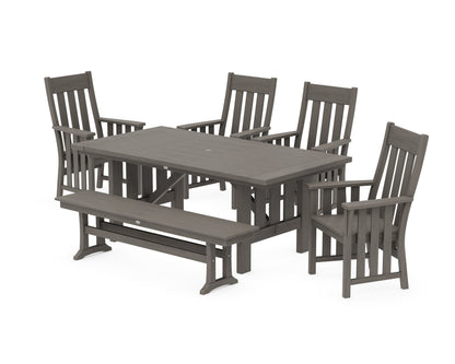 POLYWOOD Acadia 6-Piece Dining Set with Bench in Driftwood