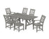 POLYWOOD Chinoiserie 7-Piece Rustic Farmhouse Dining Set in Slate Grey