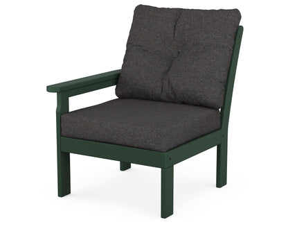 POLYWOOD Vineyard Modular Left Arm Chair in Green / Ash Charcoal
