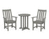 POLYWOOD Vineyard 3-Piece Round Bistro Dining Set in Slate Grey