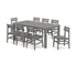 POLYWOOD Modern Studio Plaza Chair 9-Piece Parsons Dining Set in Slate Grey