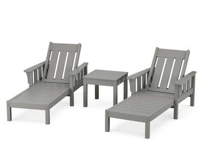 POLYWOOD Acadia 3-Piece Chaise Set in Slate Grey