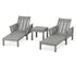 POLYWOOD Acadia 3-Piece Chaise Set in Slate Grey