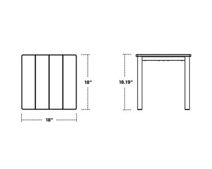 POLYWOOD Main Street 18" Side Table dimensions