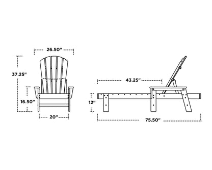 POLYWOOD South Beach Chaise dimensions