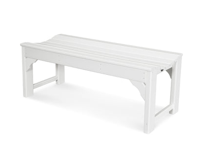 POLYWOOD Traditional Garden 48" Backless Bench in White