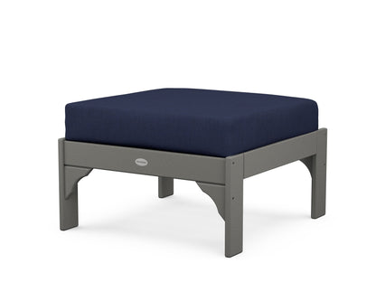 POLYWOOD Vineyard Deep Seating Ottoman in Slate Grey / Spectrum Indigo