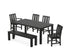 POLYWOOD Mission 6-Piece Parsons Dining Set with Bench with Mission Dining Side Chair in Black