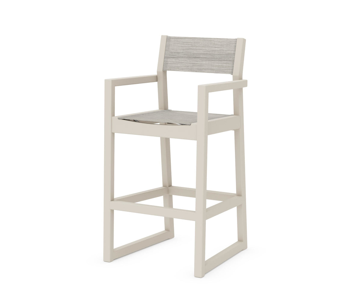 POLYWOOD EDGE Sling Bar Arm Chair in Sand / Birch