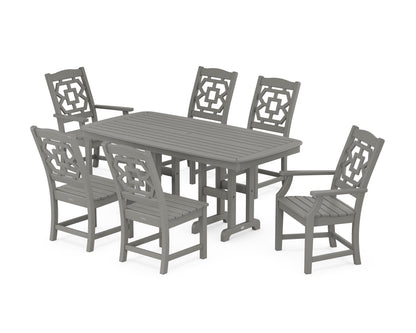 POLYWOOD Chinoiserie 7-Piece Dining Set in Slate Grey