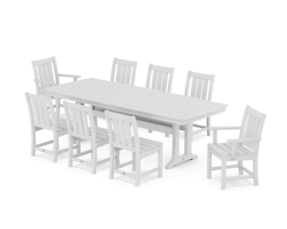 POLYWOOD Oxford 9-Piece Dining Set with Trestle Legs in White