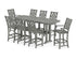 POLYWOOD Country Living Wovendale 9-Piece Bar Set with Trestle Legs in Slate Grey