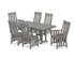 POLYWOOD Acadia 7-Piece Farmhouse Dining Set in Slate Grey