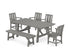 POLYWOOD Mission 6-Piece Rustic Farmhouse Dining Set with Bench in Slate Grey
