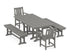 POLYWOOD Oxford 5-Piece Farmhouse Dining Set with Benches in Slate Grey