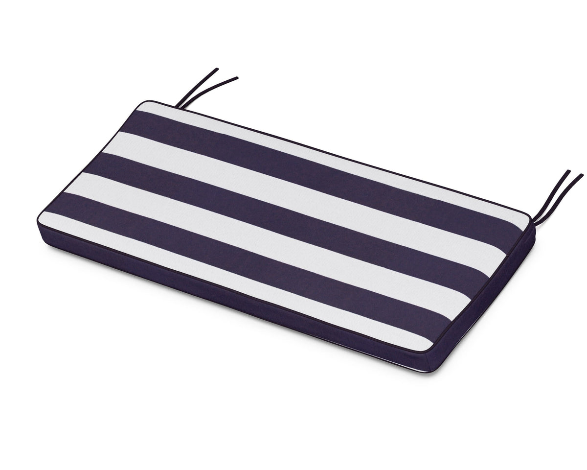 POLYWOOD Chinoiserie 48" Bench Seat Cushion in Cabana Stripe Navy