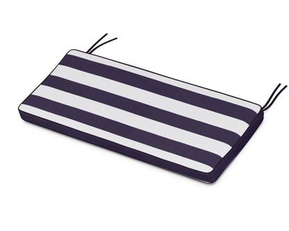POLYWOOD Chinoiserie 48" Bench Seat Cushion in Cabana Stripe Navy