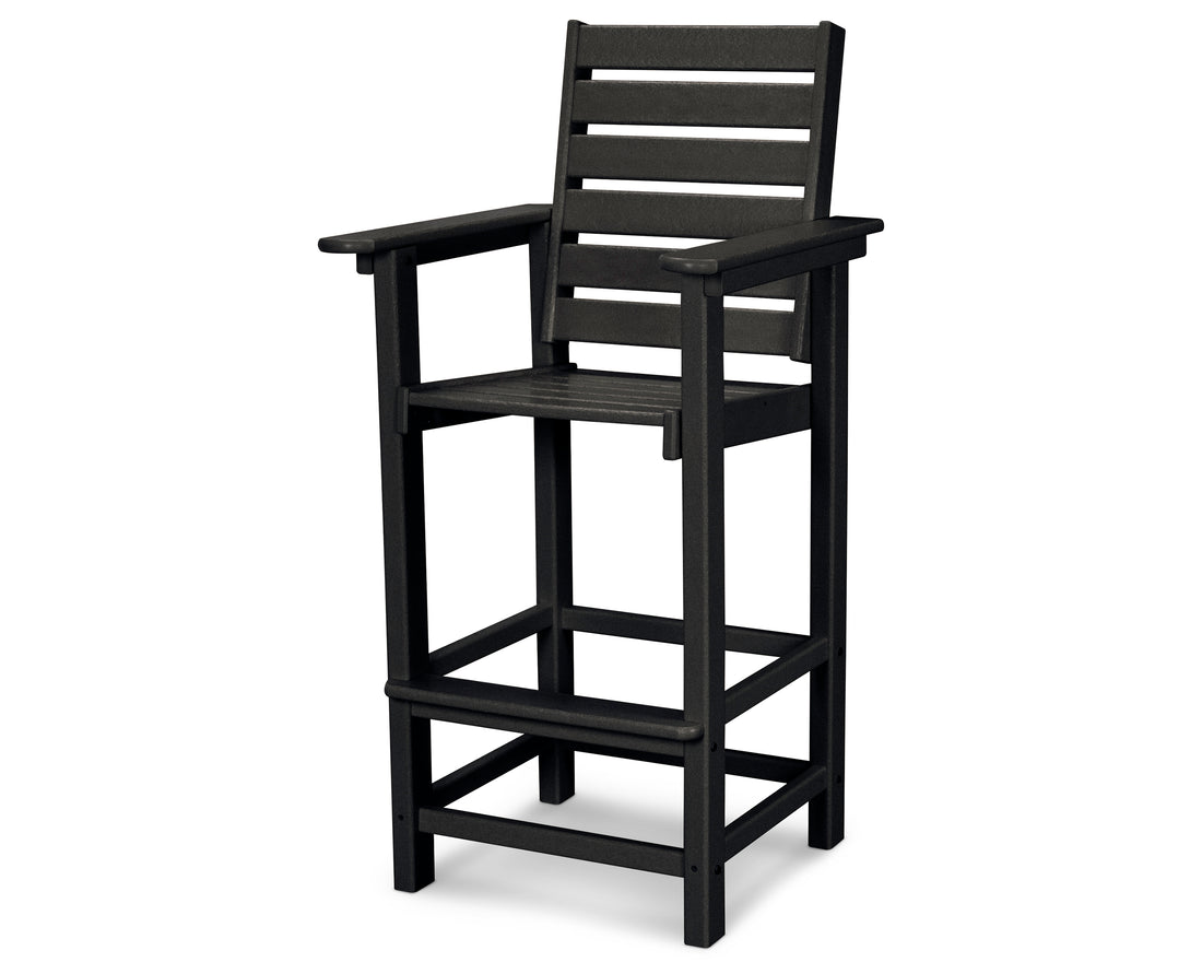 POLYWOOD Captain Bar Chair in Black