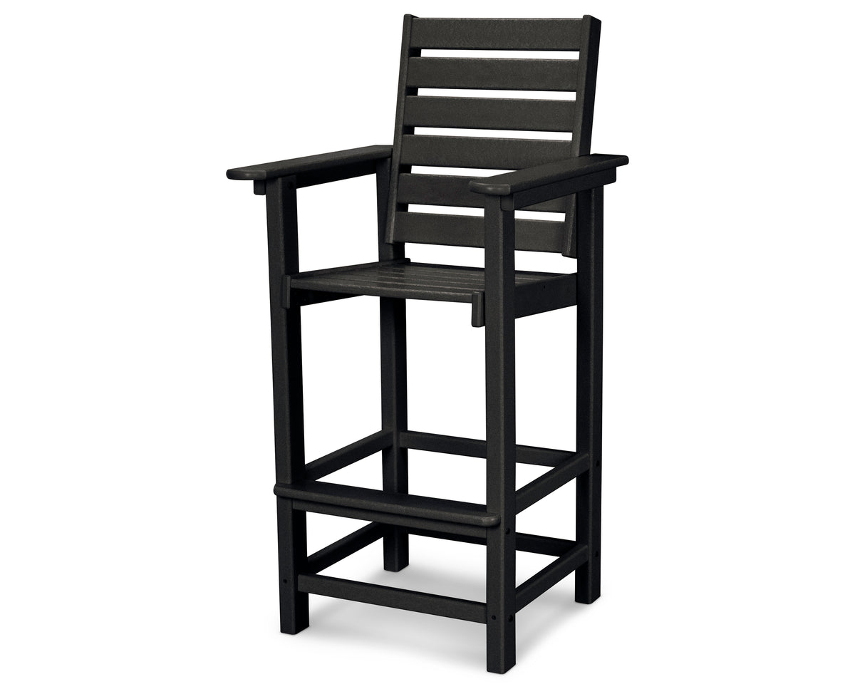 POLYWOOD Captain Bar Chair in Black