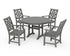 POLYWOOD Wovendale 5-Piece Round Dining Set with Trestle Legs in Slate Grey