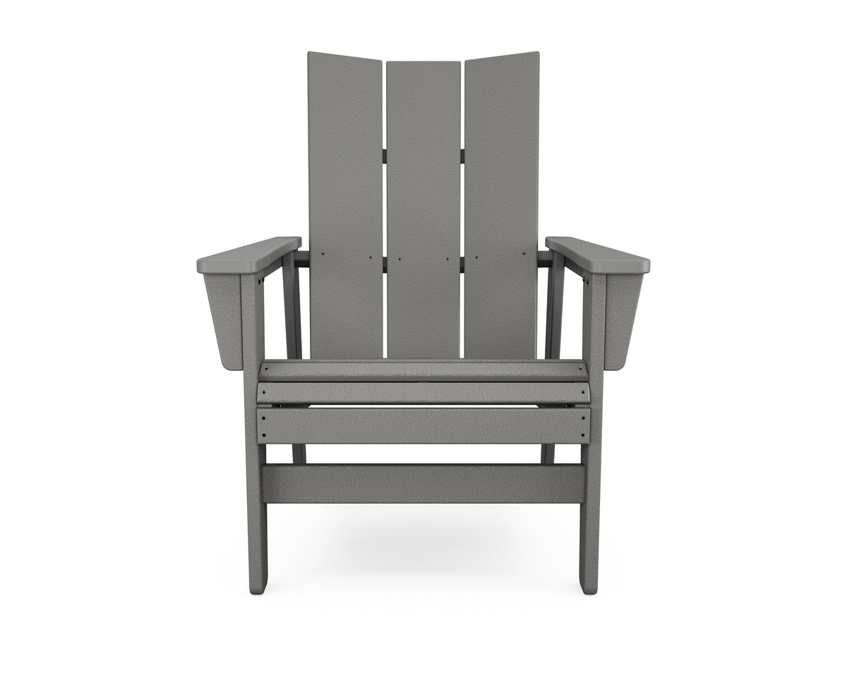 Alternate view of the POLYWOOD Modern Grand Upright Adirondack Chair in Slate Grey (2)