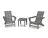 POLYWOOD Modern Adirondack 3-Piece Set in Slate Grey