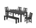 POLYWOOD Prairie 6-Piece Parsons Dining Set with Bench in Black
